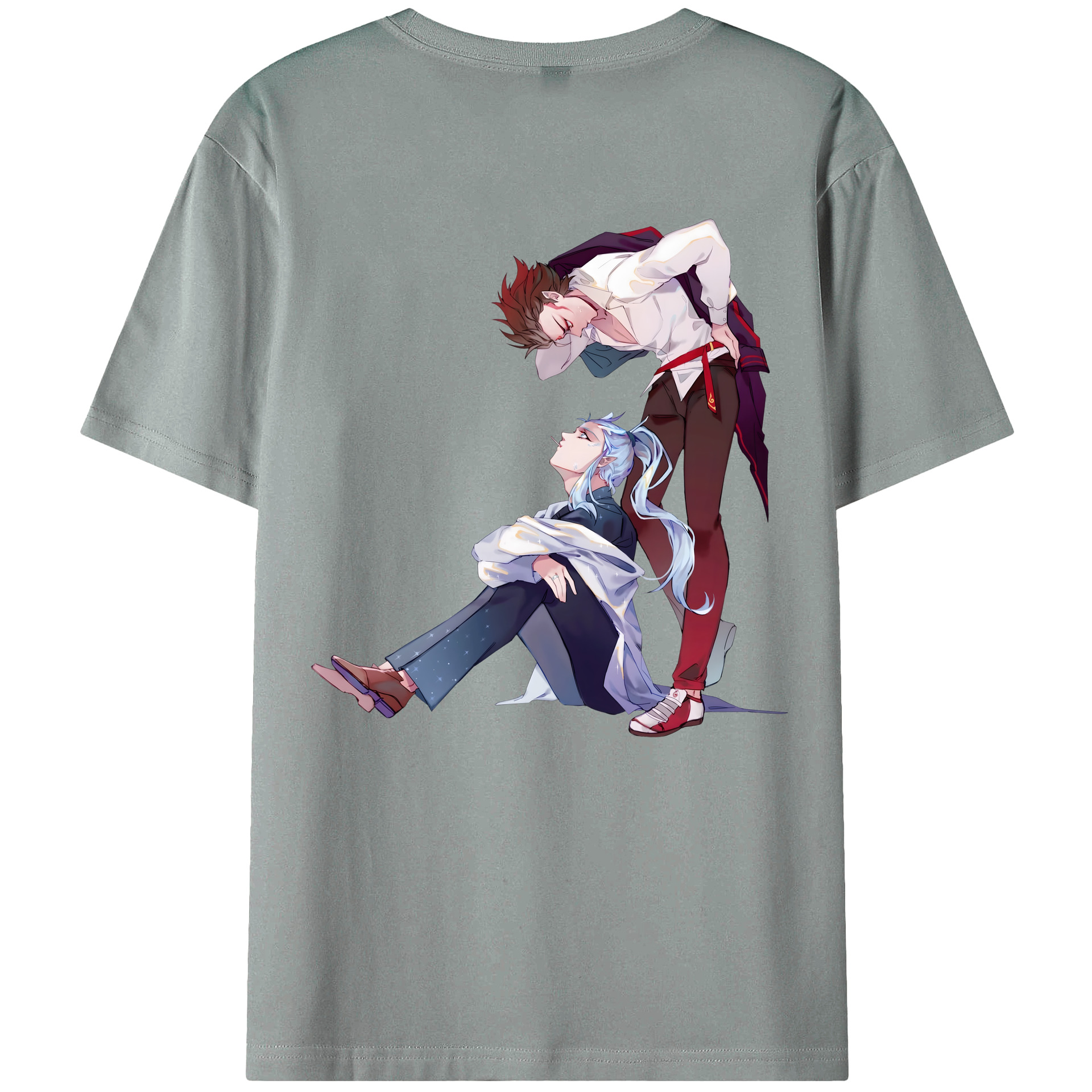 （画像用） Ne Zha 2 ナタ 魔童の大暴れ 綿100％ メンズ半袖Tシャツ（バックプリント） 通気性